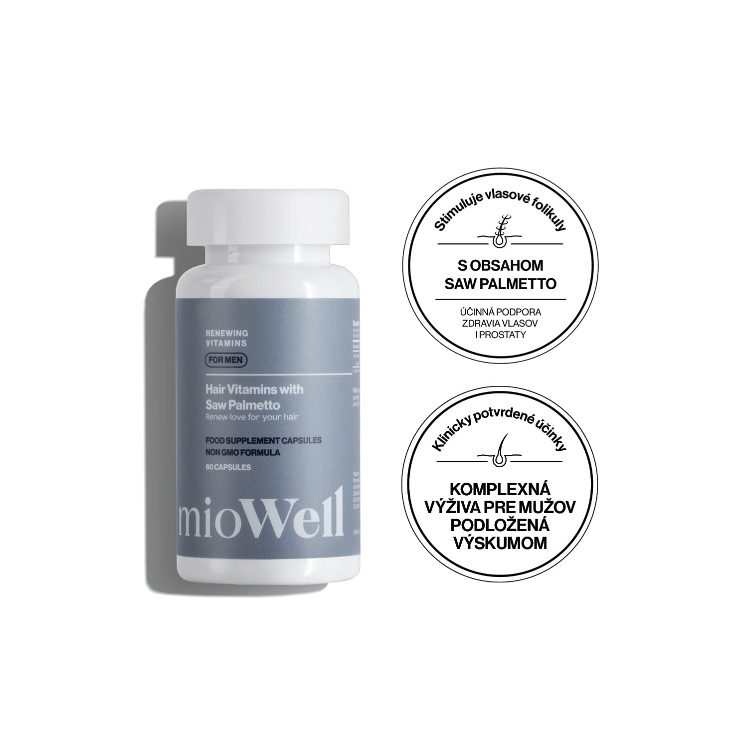 mioWell Hajhullás elleni vitaminok Saw Palmetto-val